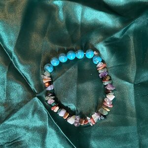 Handmade stone-chip bracelet with natural stones